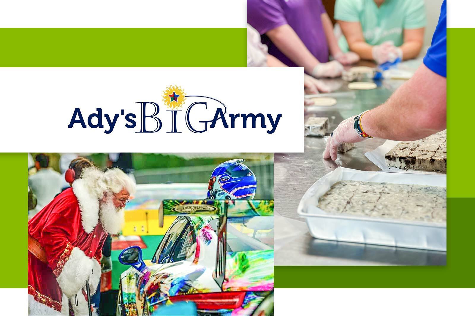 Ady's Big Army logo and collage from two images