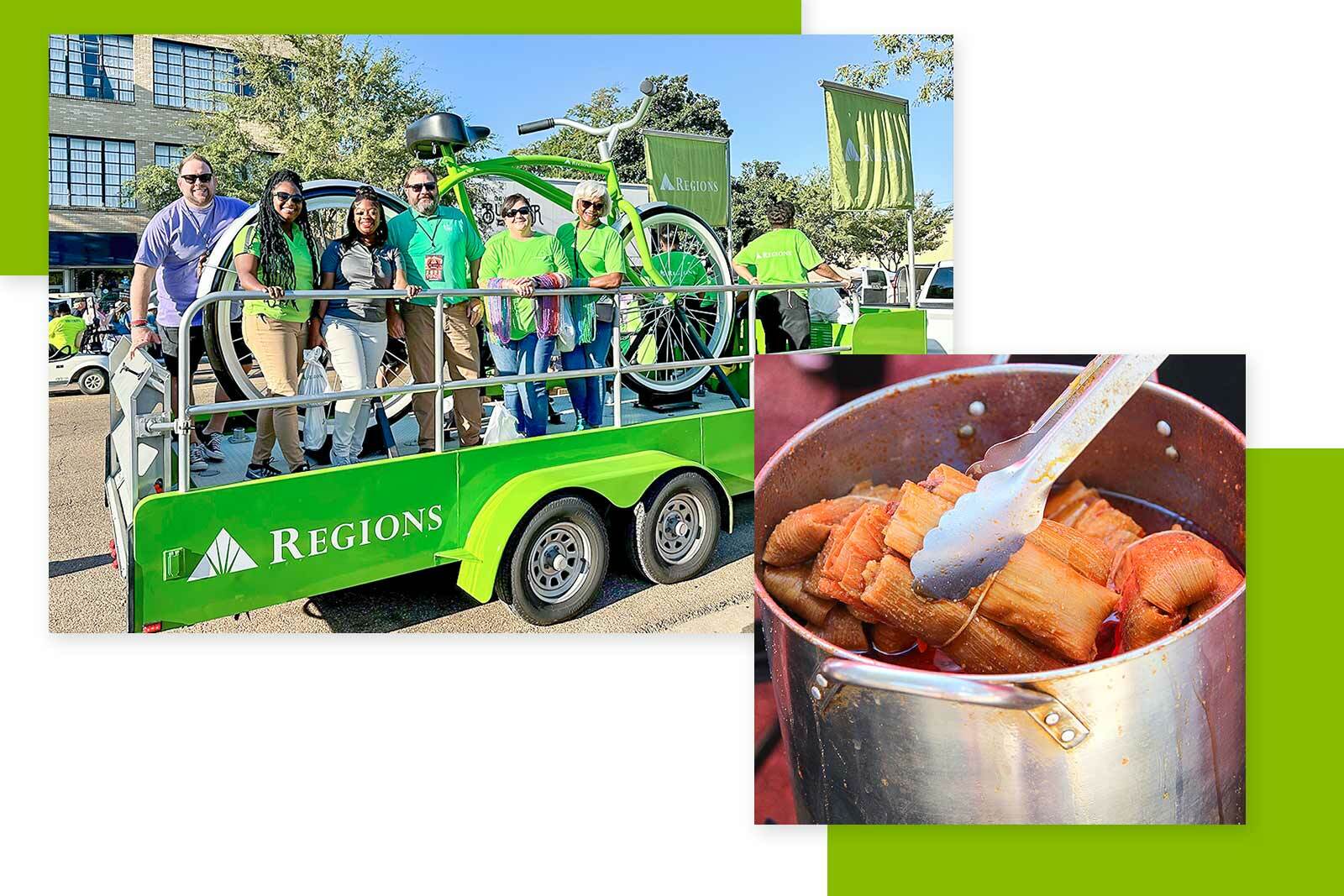 Photos of Regions associates with the Big Bike and a...