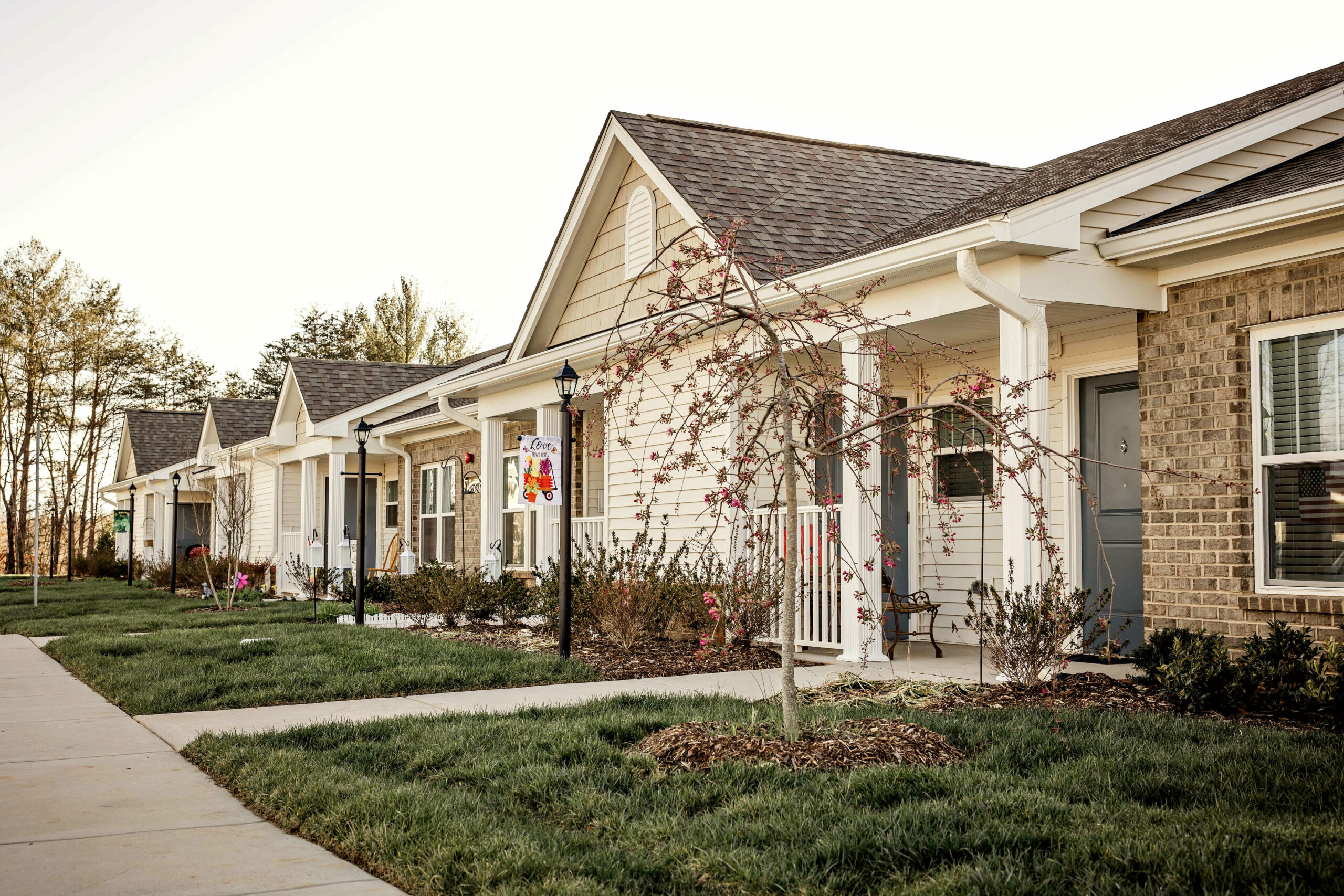 Single level rowhome style apartments