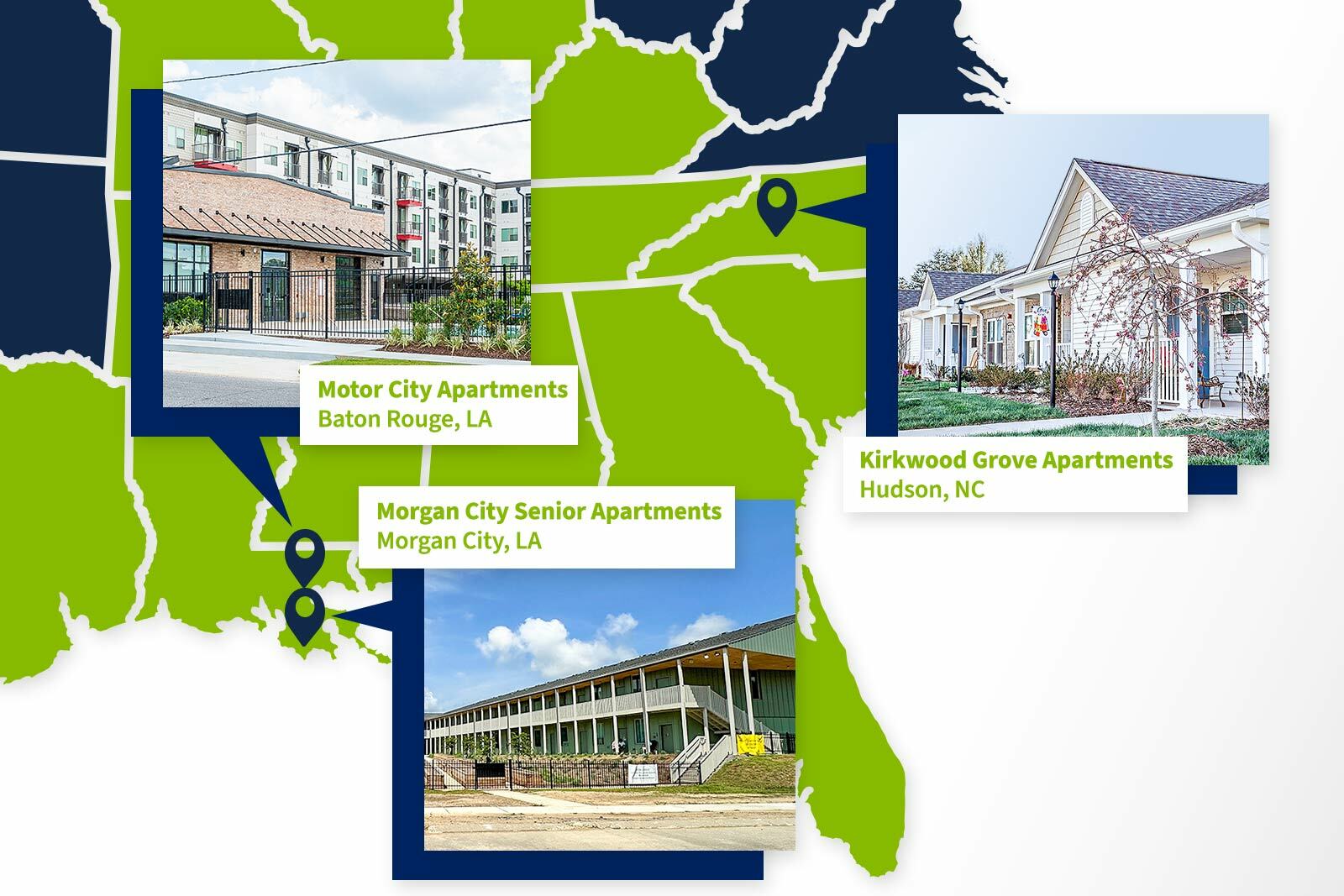 Map of the bottom right quadrant of the USA. The...