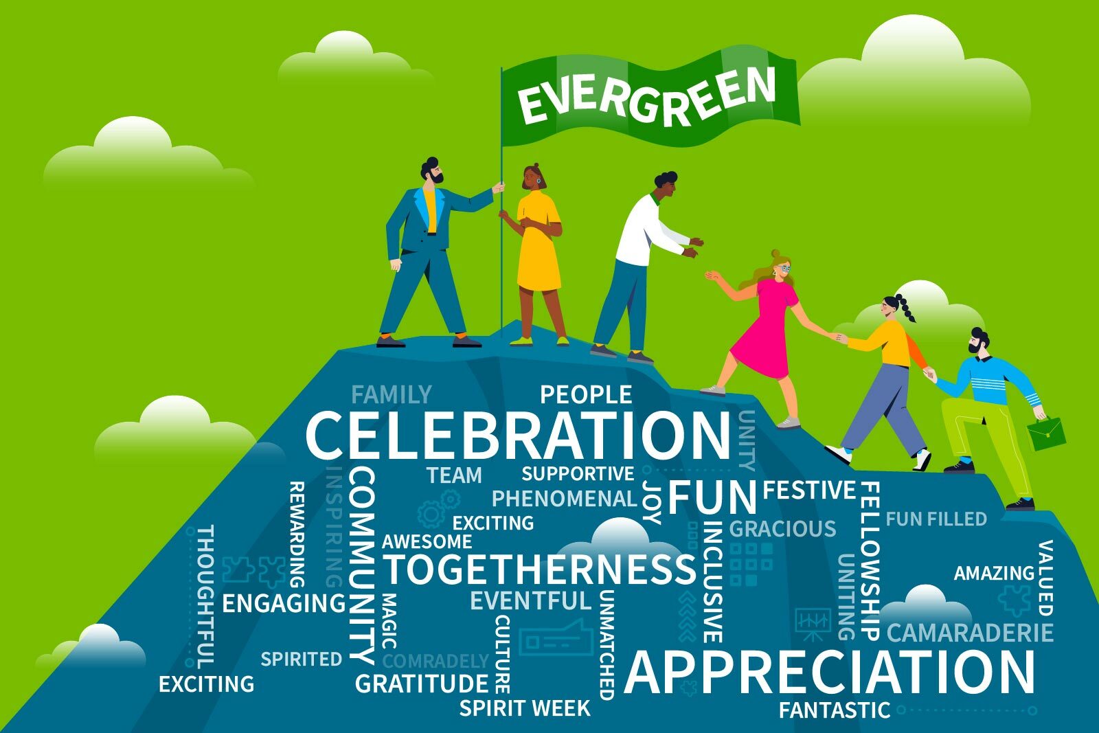 Illustrated world cloud