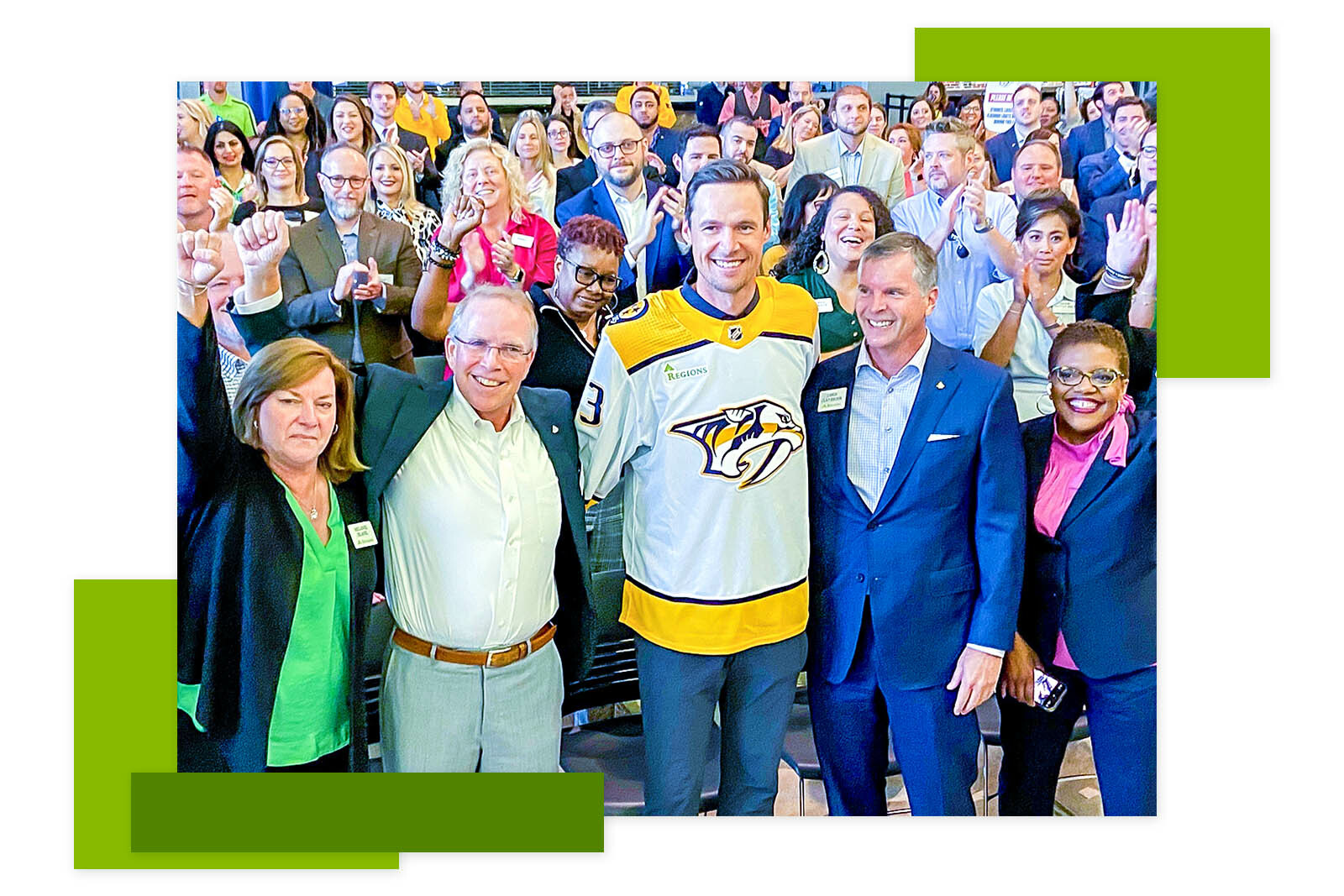 Group of people during the Regions Middle Tennessee Evergreen celebration