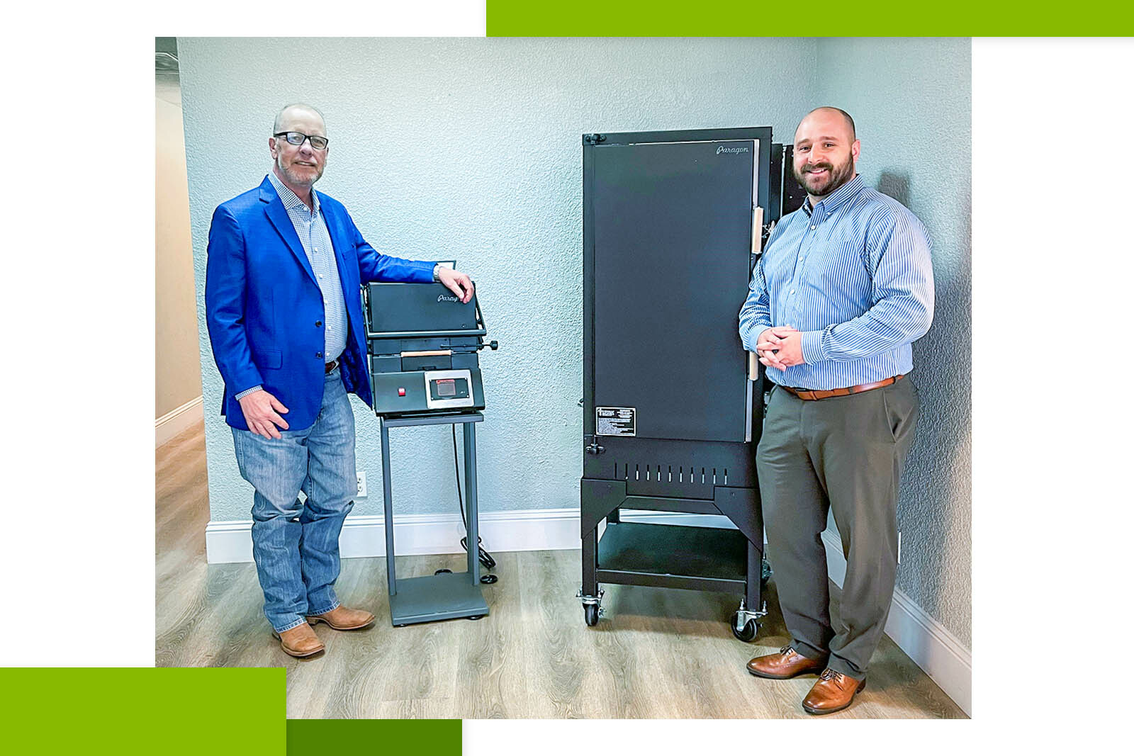 Todd Lokash and Trent Kimball sending next to the eqipment