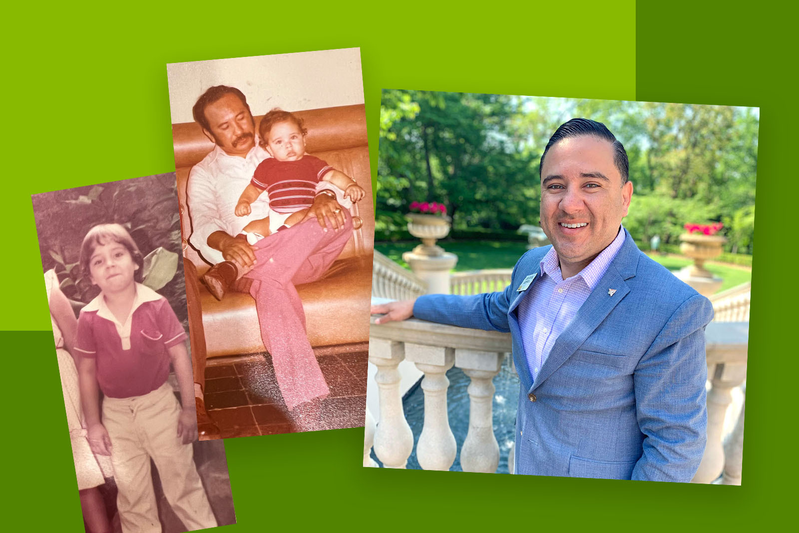 Photos of Carlos Zepeda today, as a child, and as...