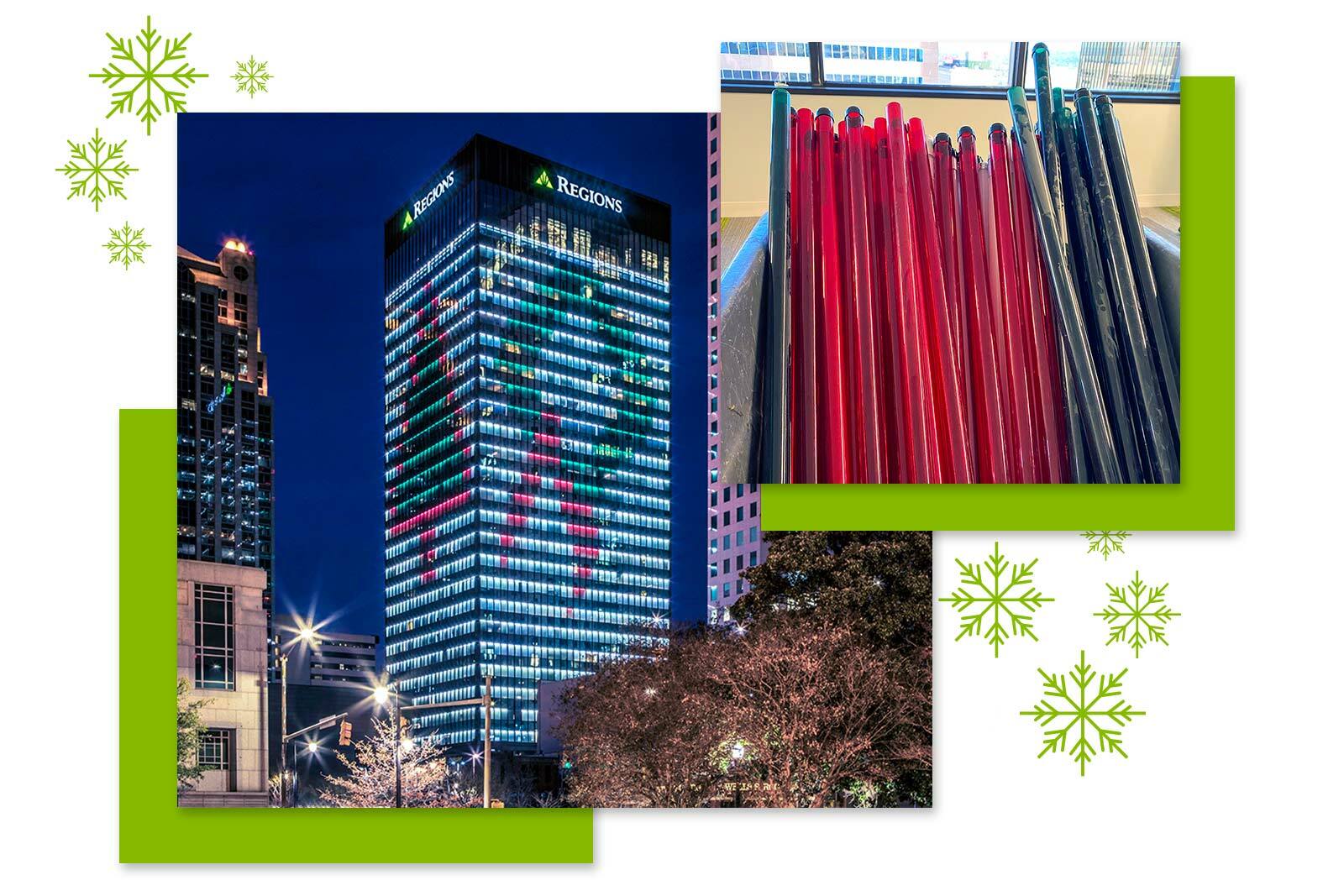 Regions Center with Christmas Lighting