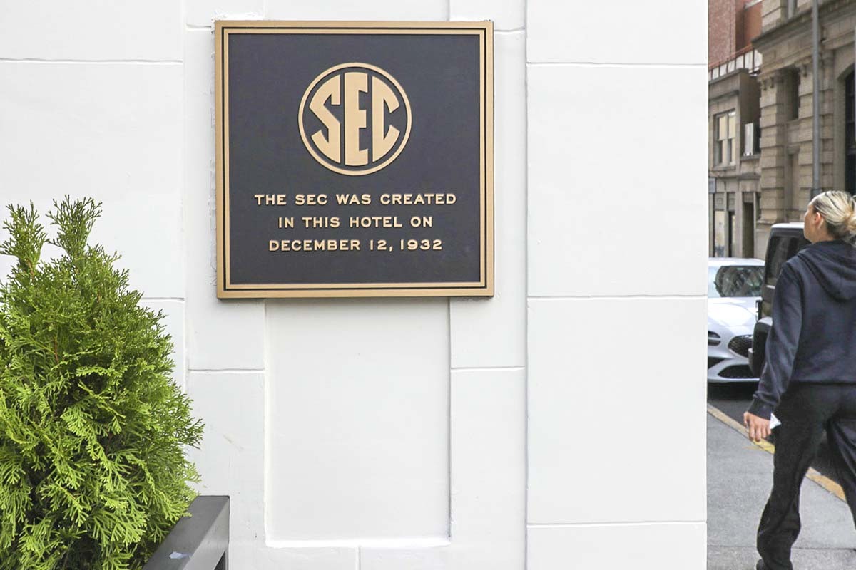 SEC plaque at Andrew Johnson hotel