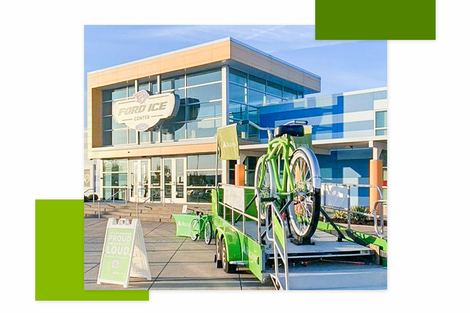Big Bike in front of the Ford Ice arena