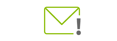 envelope with a exclamation point