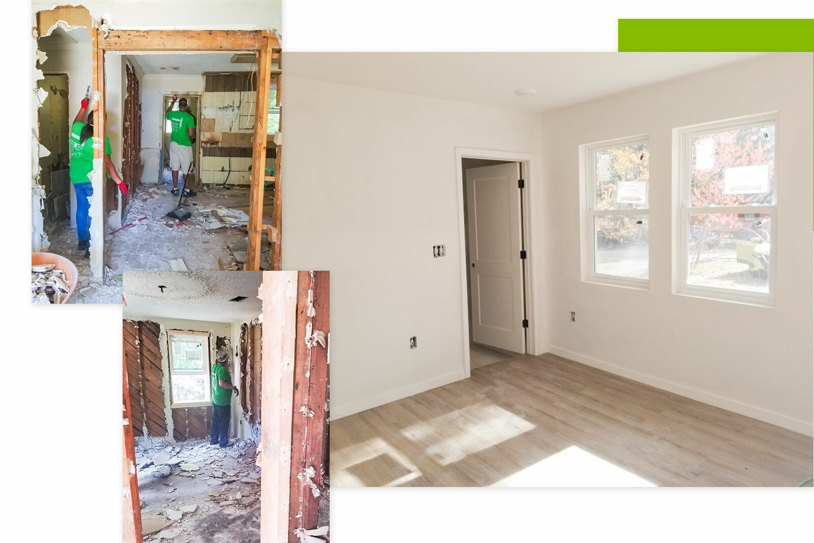 House before and after collage