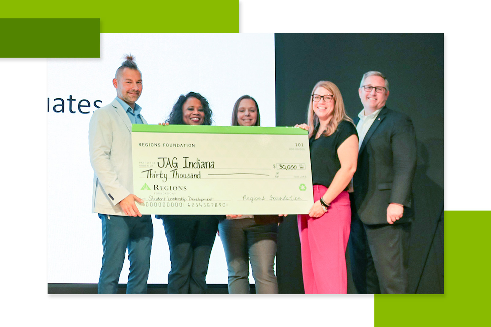 JAG Indiana Check Presentation