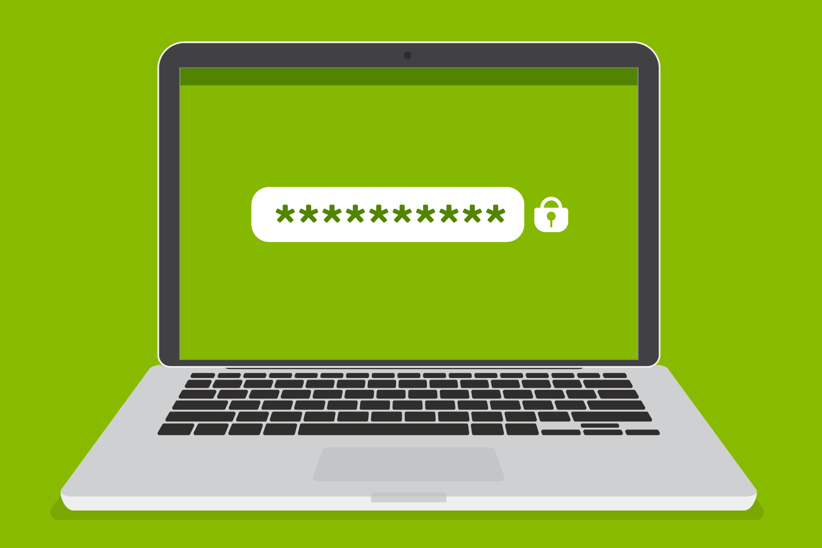 illustration of laptop with password screen