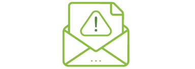 envelope with a exclamation point