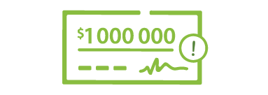 check illustration with exclamation point