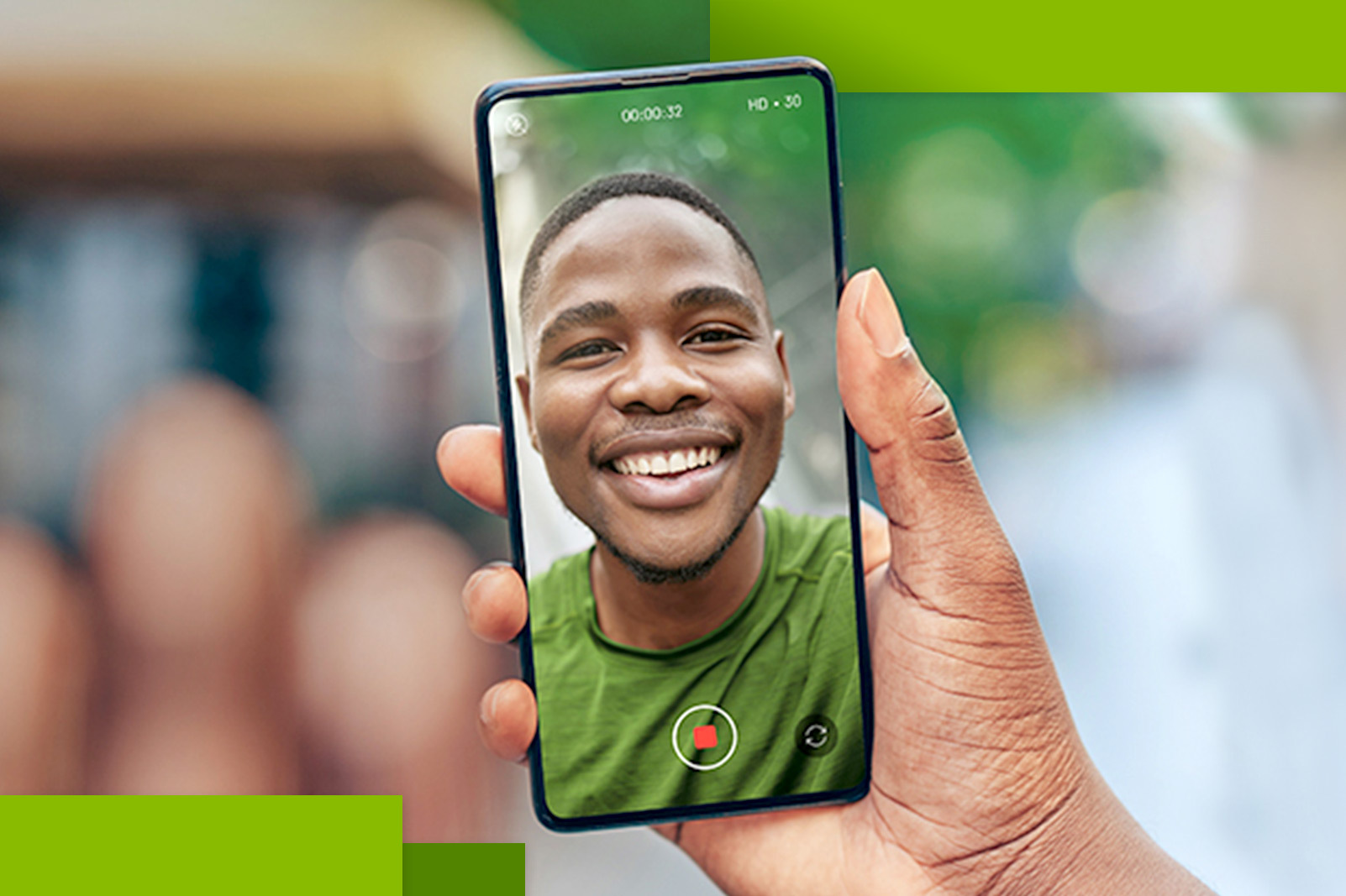 Hand holding the phone