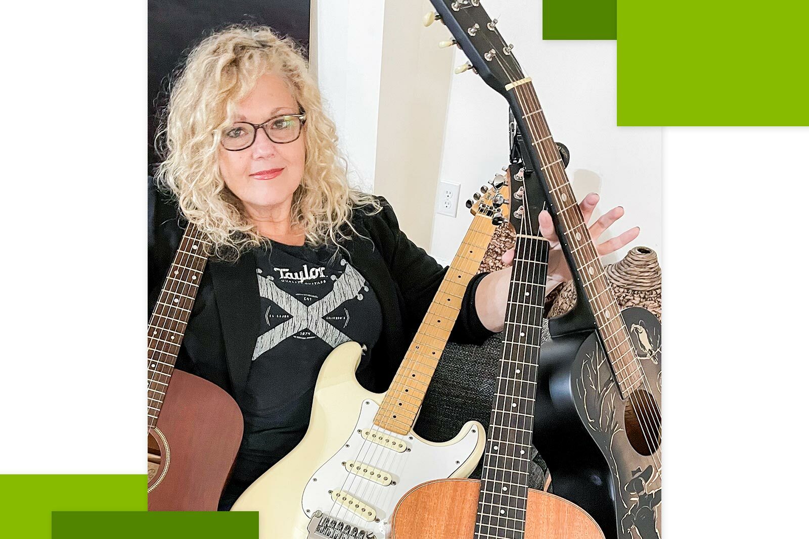 Sandy Green with guitars