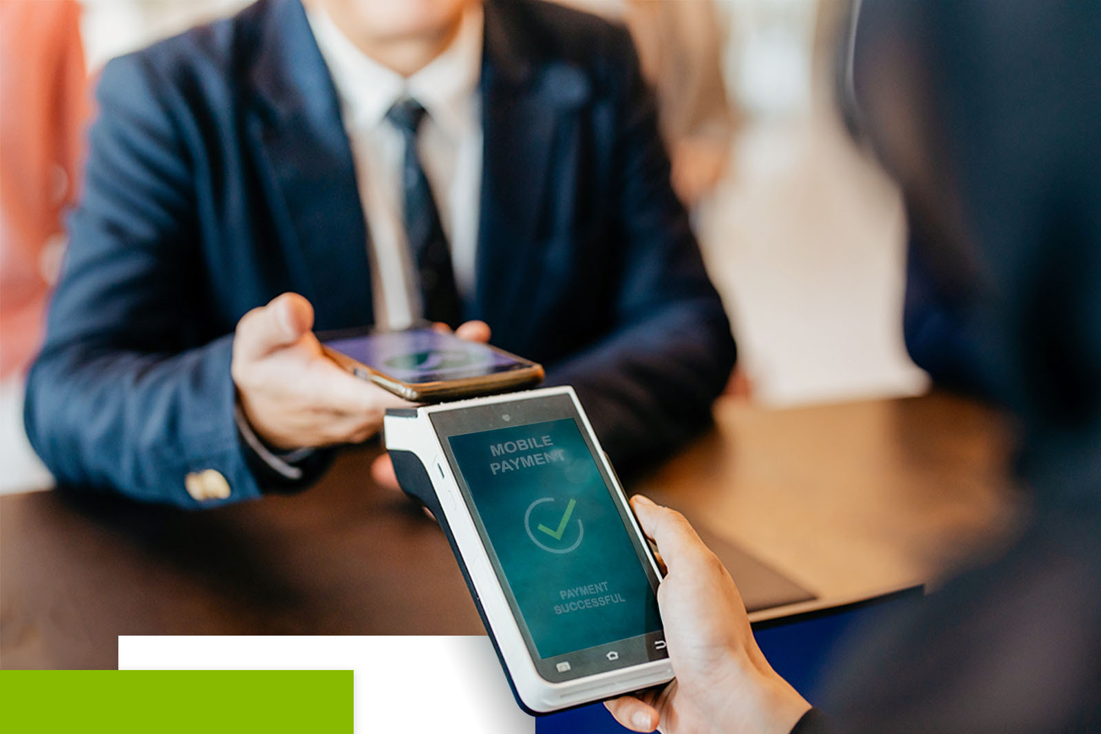 A man paying with his phone