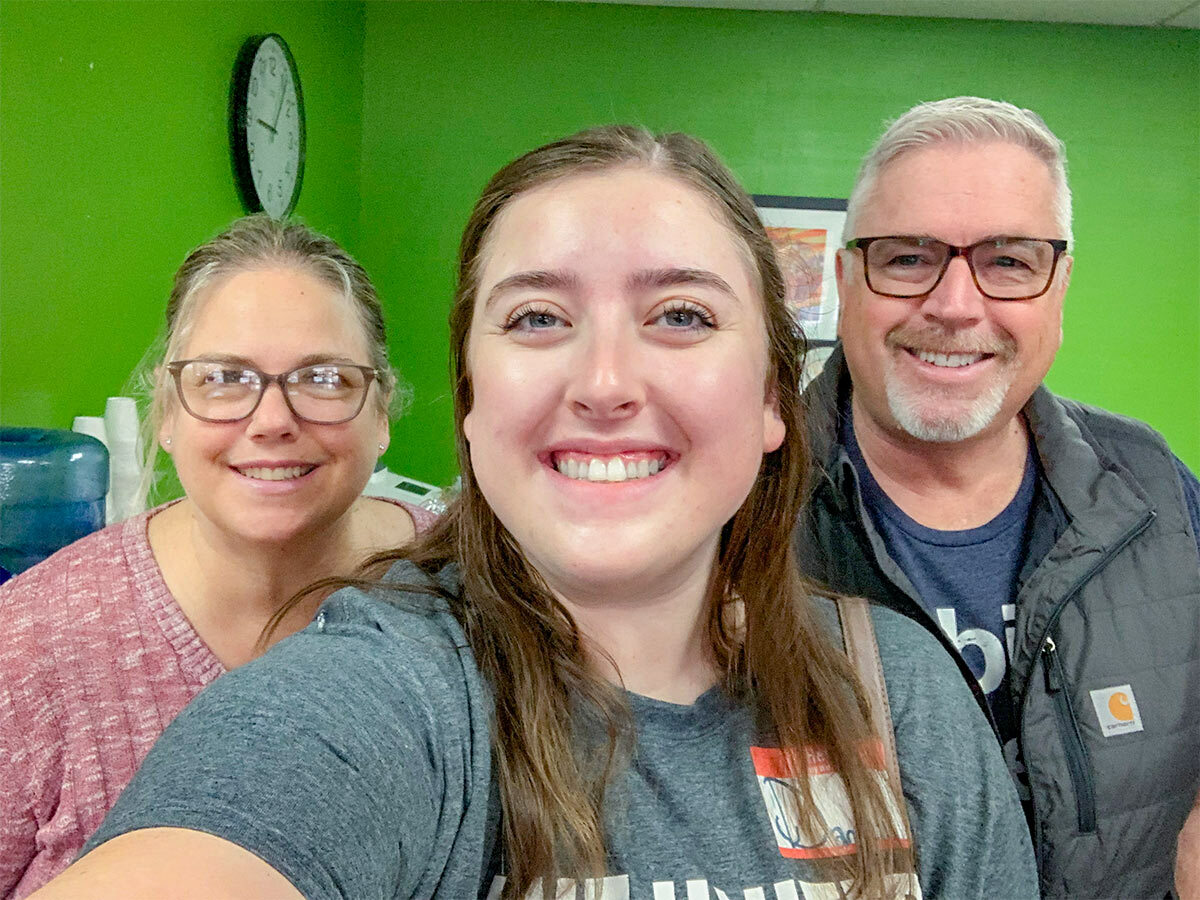 Danielle Roberts with other community food bank volunteers