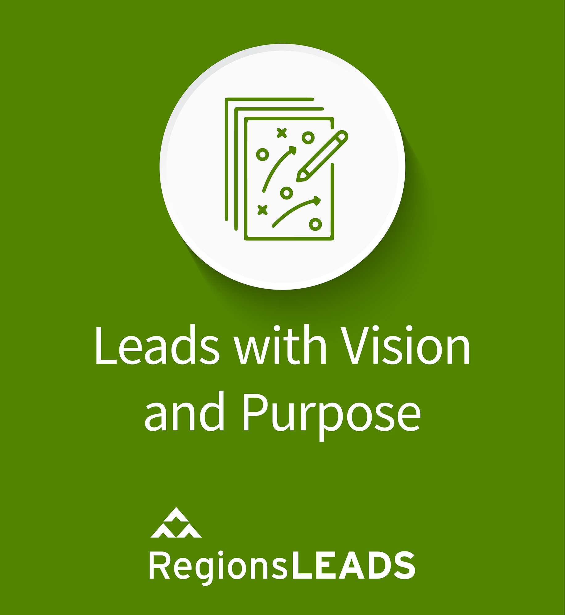 Game plan illustration. Text: Leads with vision and purpose.