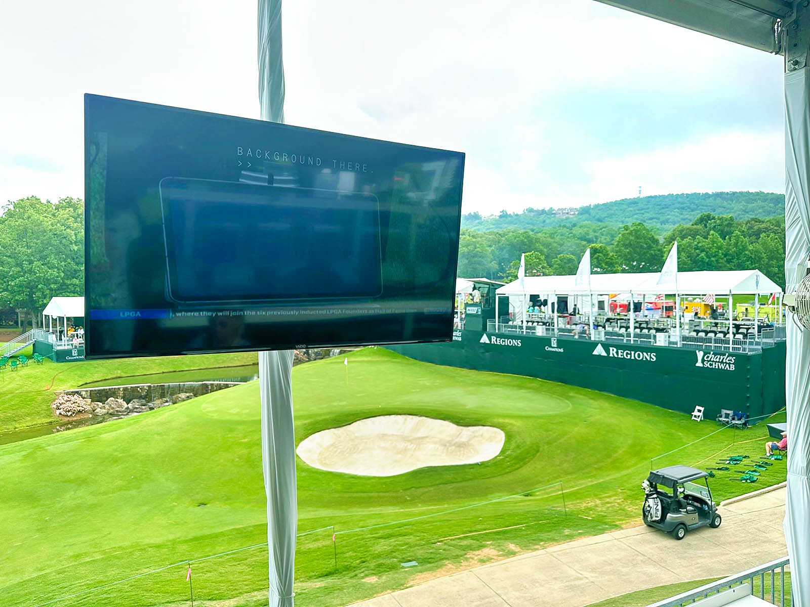 Regions Tradition 2024 TV at hole 18.