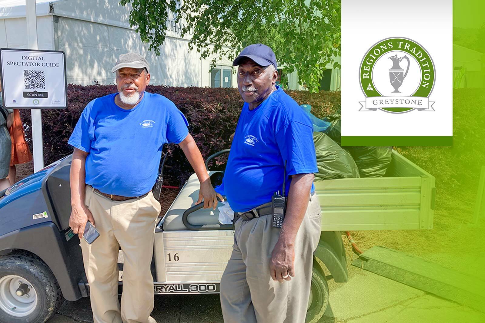 Maintenance workers at Regions Tradition Golf event