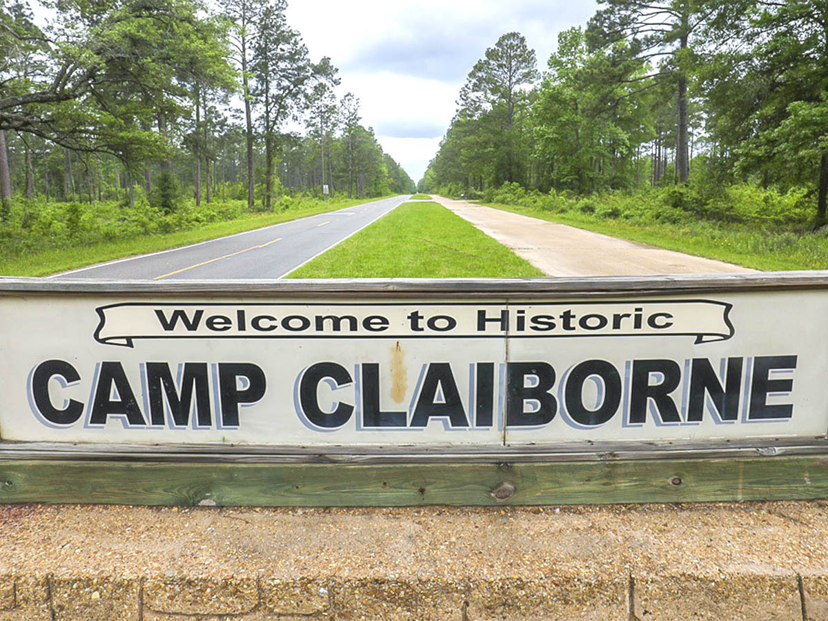 A marker points to where Camp Claiborne stood prior to World War II. This became the home of Gen. Patton's elite tank troops.