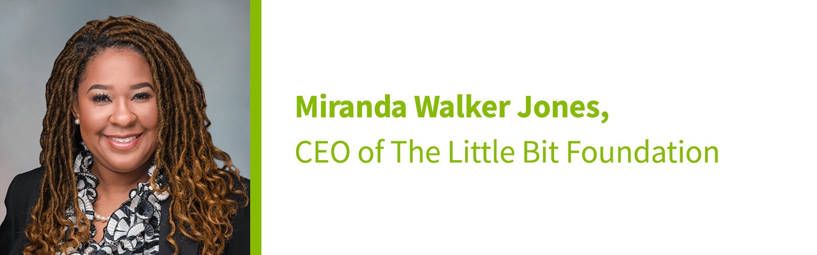 Headshot photo of Miranda Walker Jones, CEO of The Little Bit Foundation
