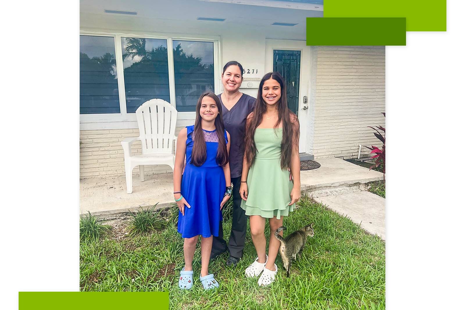 Homowner Yoly Planells and her daughters