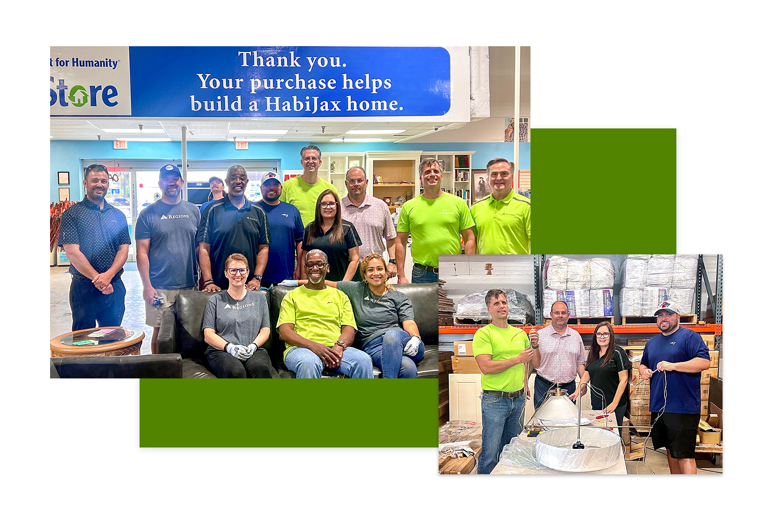 Regions associates volunteering at the Habitat for Humanity of Jacksonville