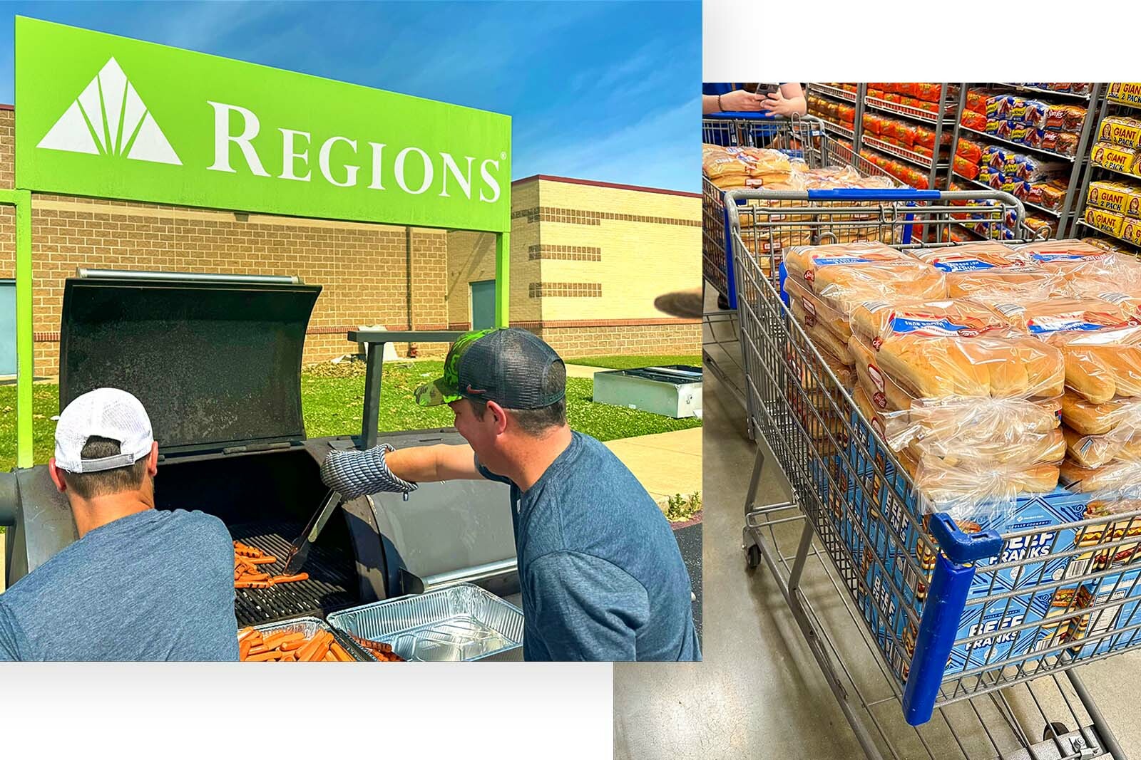 Regions Volunteers at the hot dogs stand