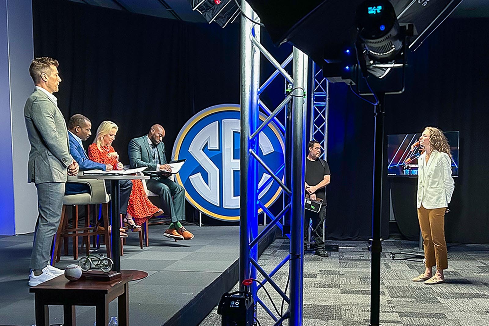 View of the side of the stage from the SEC...