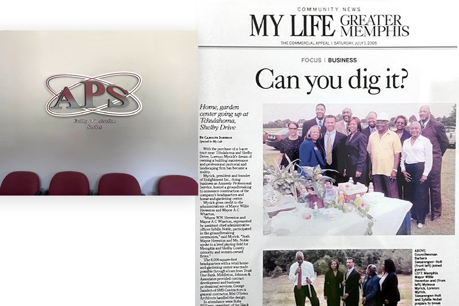 Newspaper article about APS Facility Management.