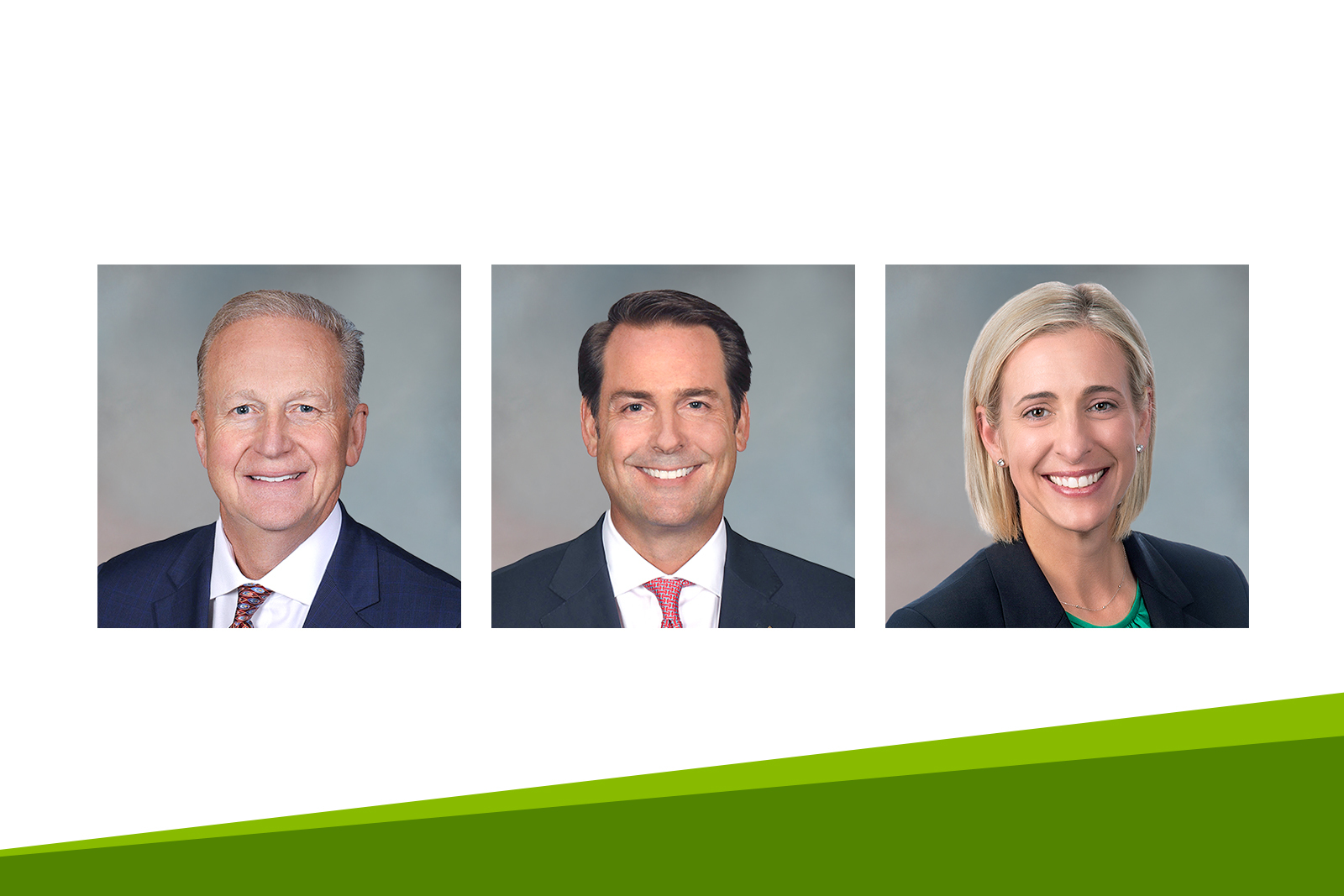 Ronnie Smith, Brian Willman and Nikki Stephenson headshots