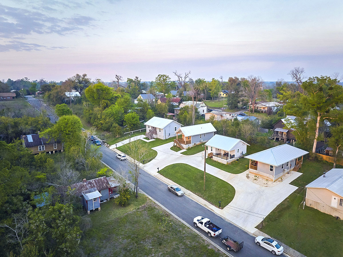 Rural Studio, Chipola Habitat Homes from above.