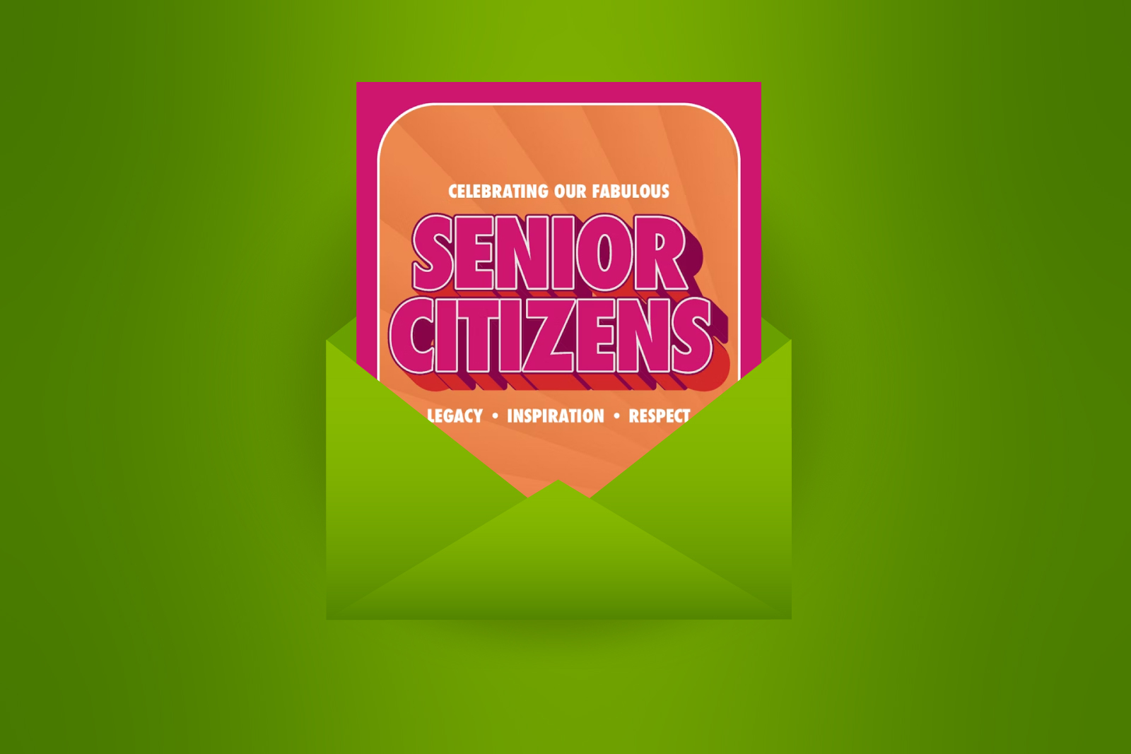 Graphic illustration of an email with Senior Citizen ecard.