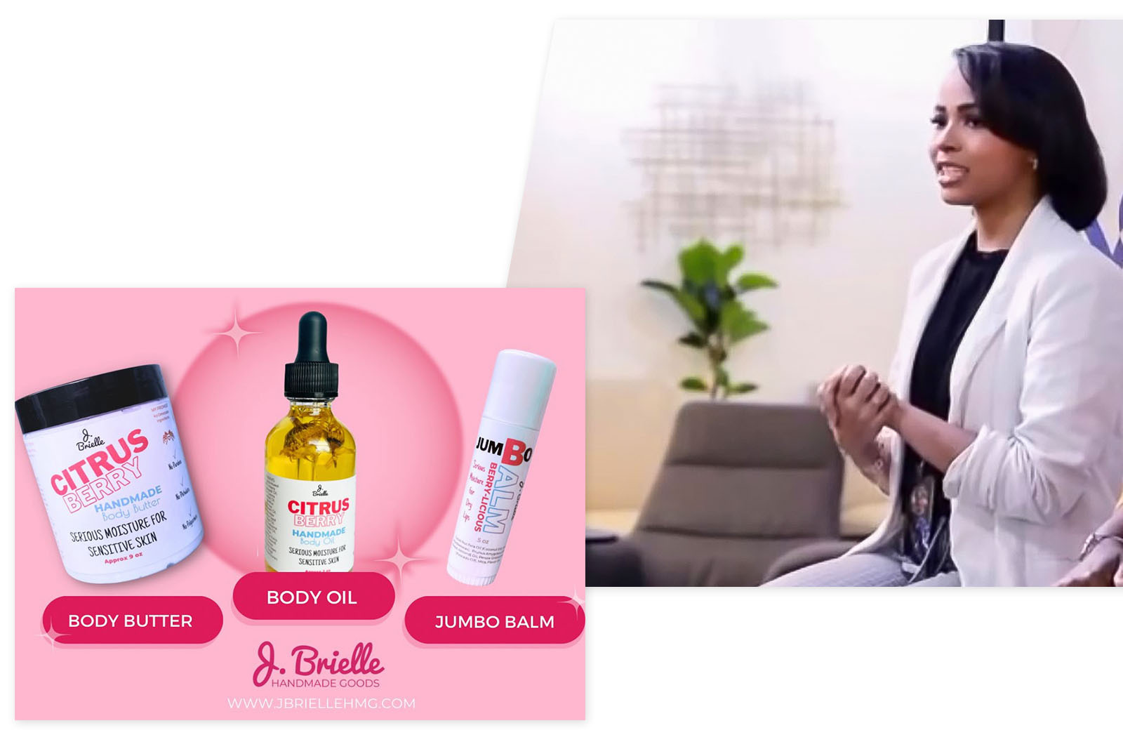 Jordyn Wright speaking and picture of a few products