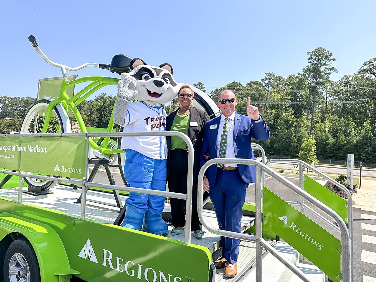 business people and mascot