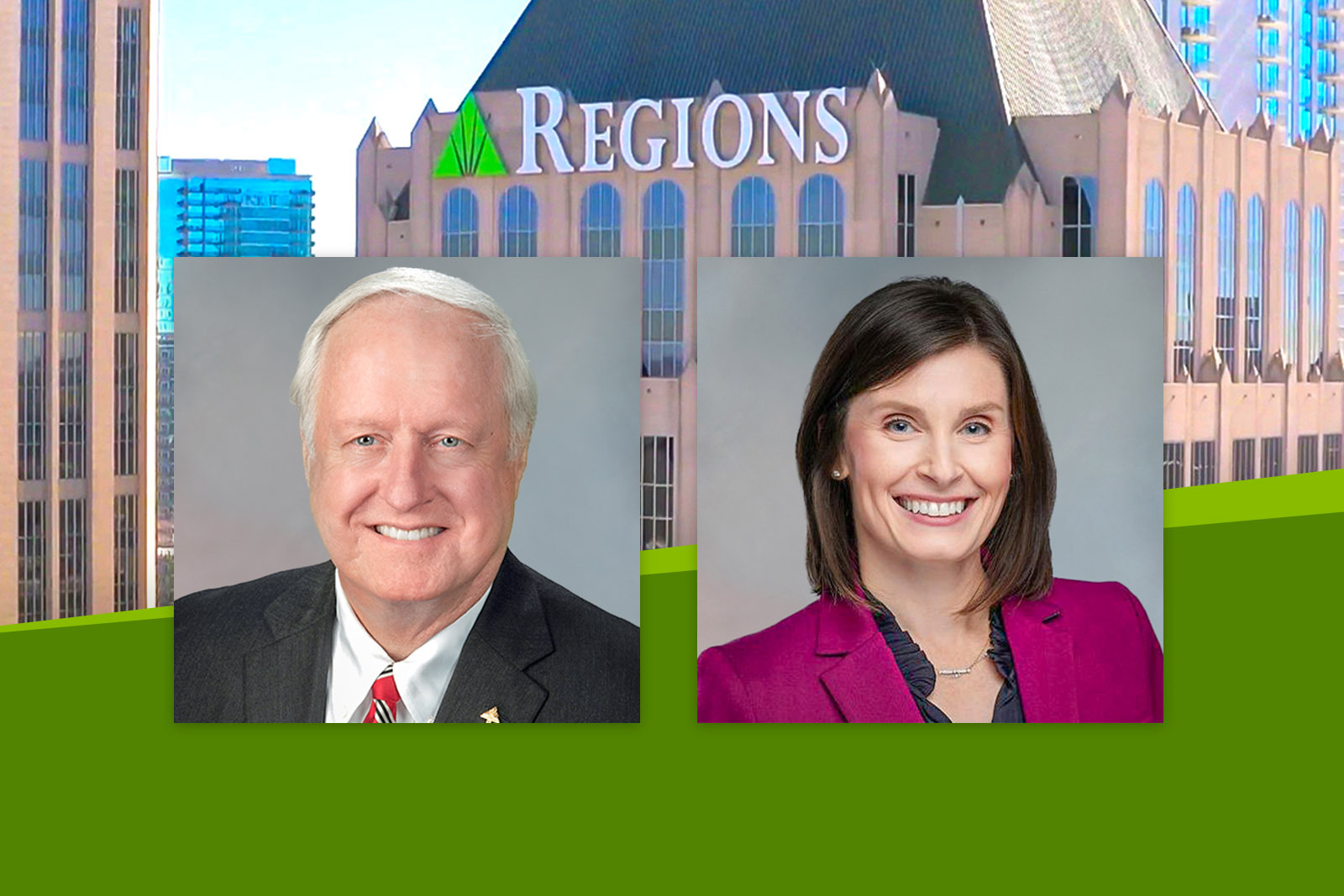 Headshot photos of Bill Linginfelter and Mary Beth Coke with...