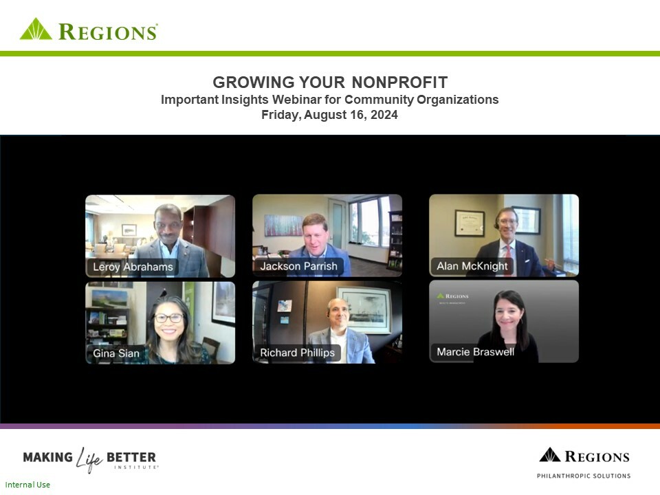 Screenshot of "Growing Your Nonprofit" webinar.