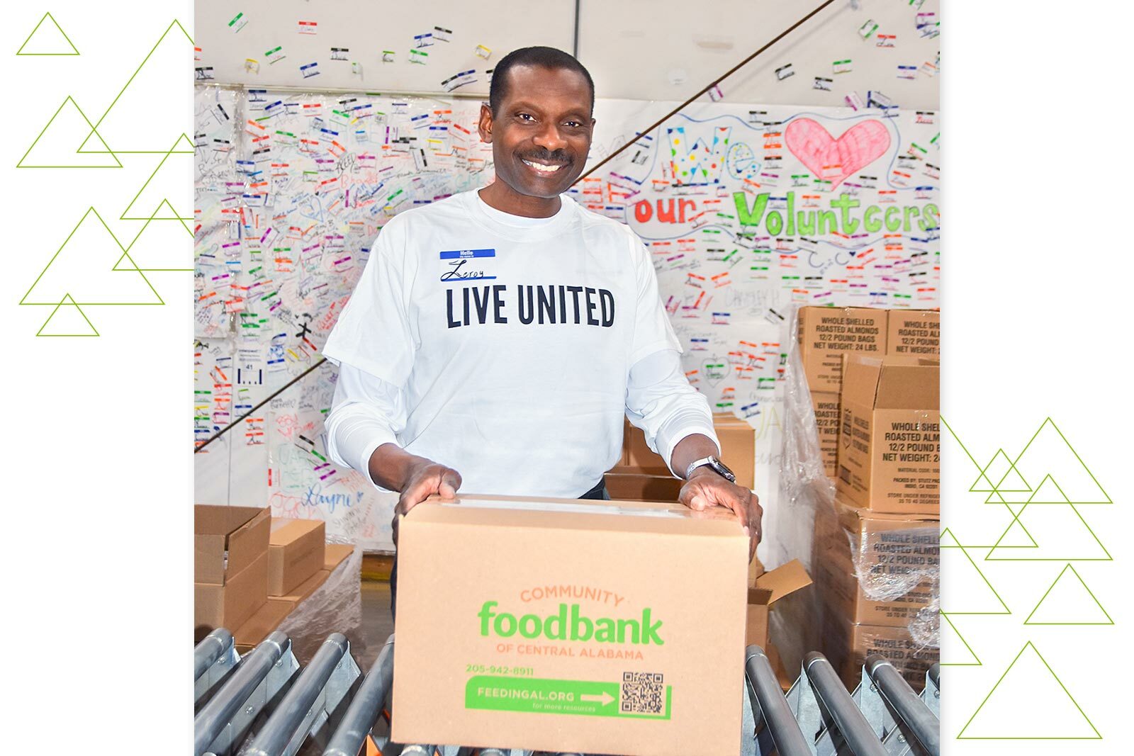 Leroy volunteers at Food Bank