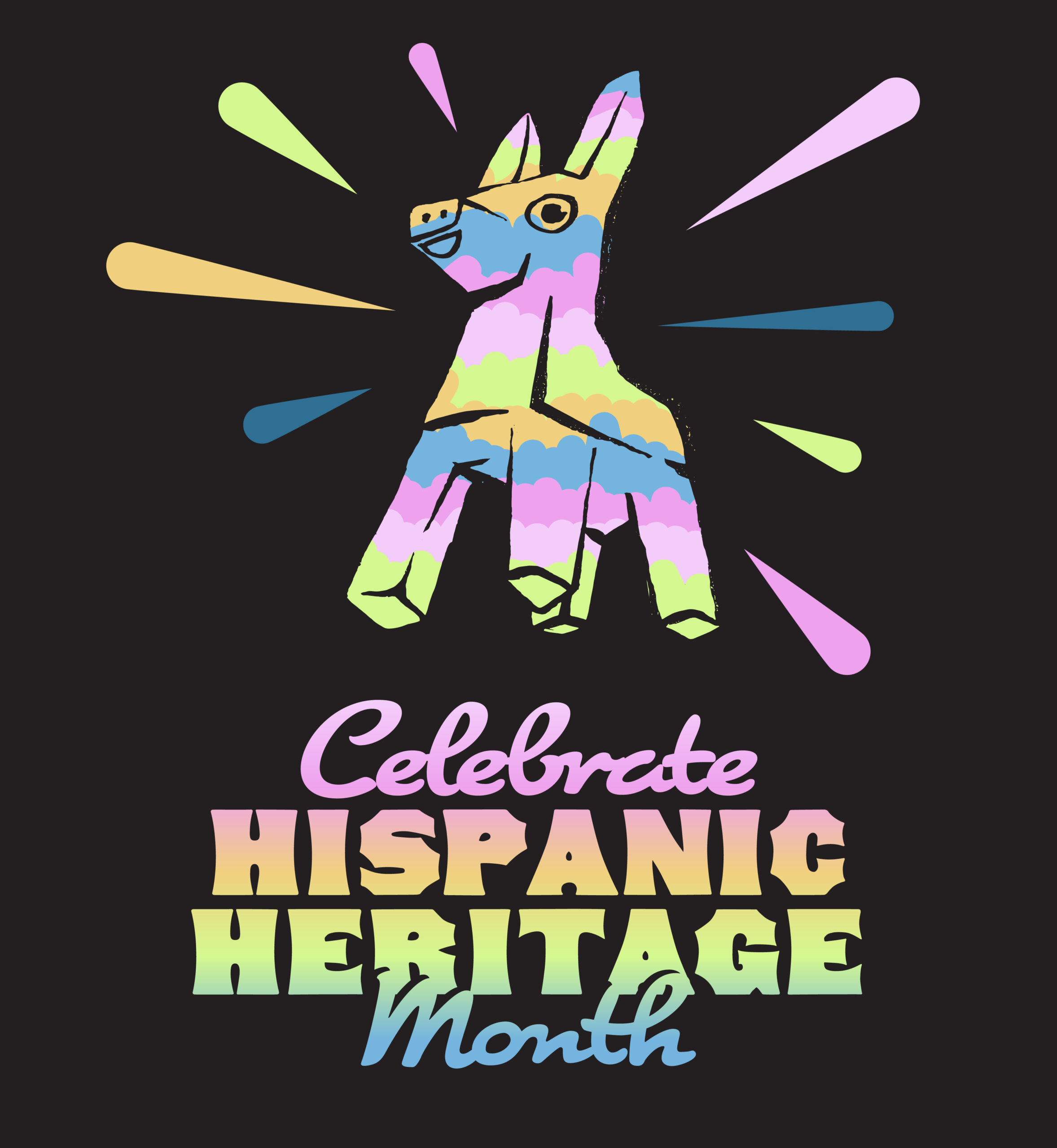Piñata illustration. Text: Celebrate Hispanic Heritage Month.