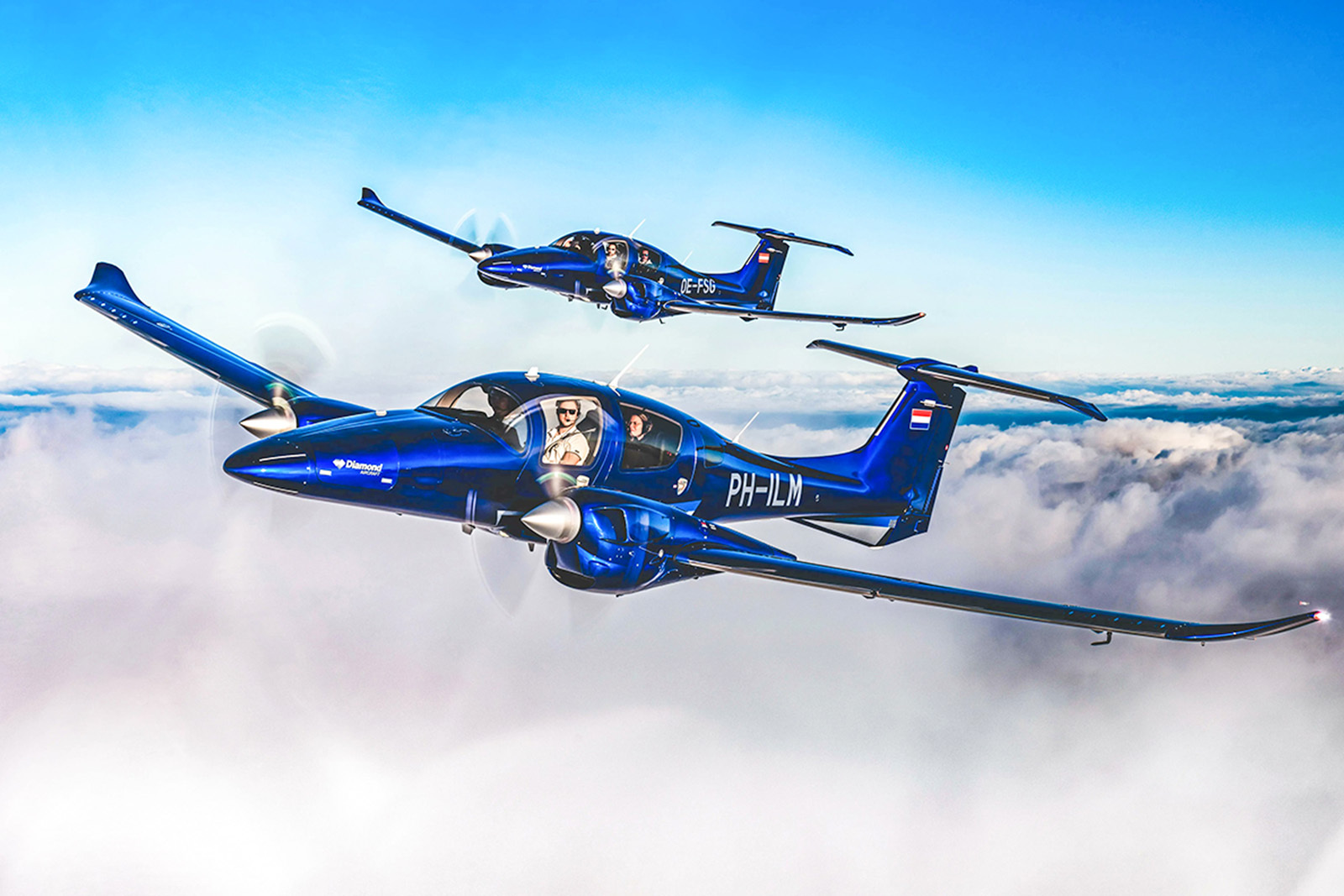 two airplanes in the sky