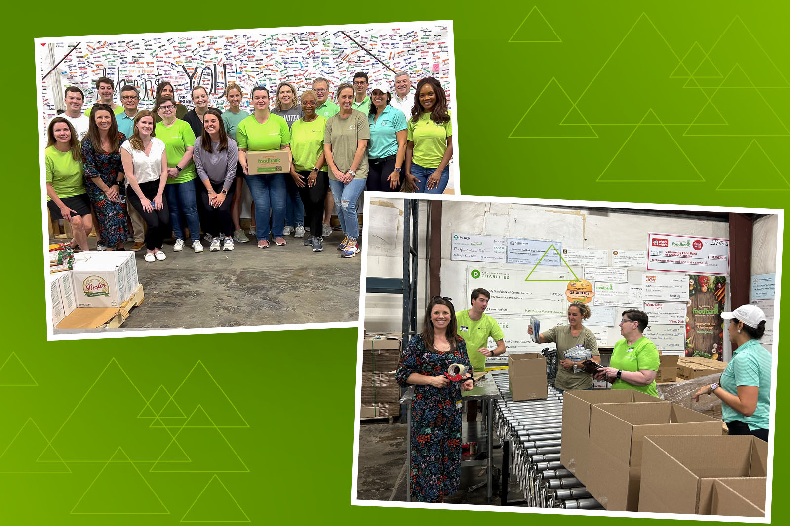 Group photos at the community food bank. 