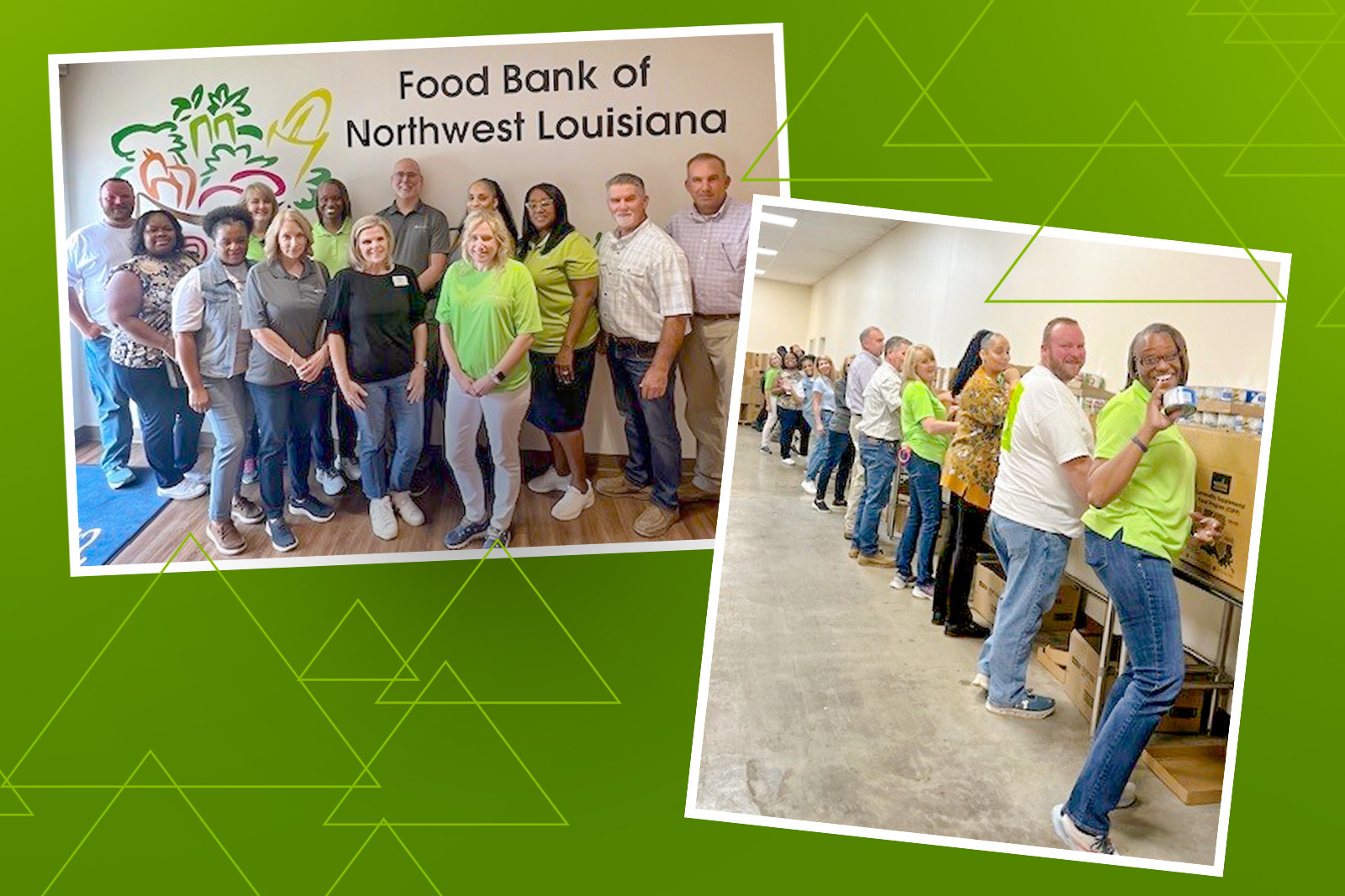 Group photos at the Food Bank of Northwest Louisiana