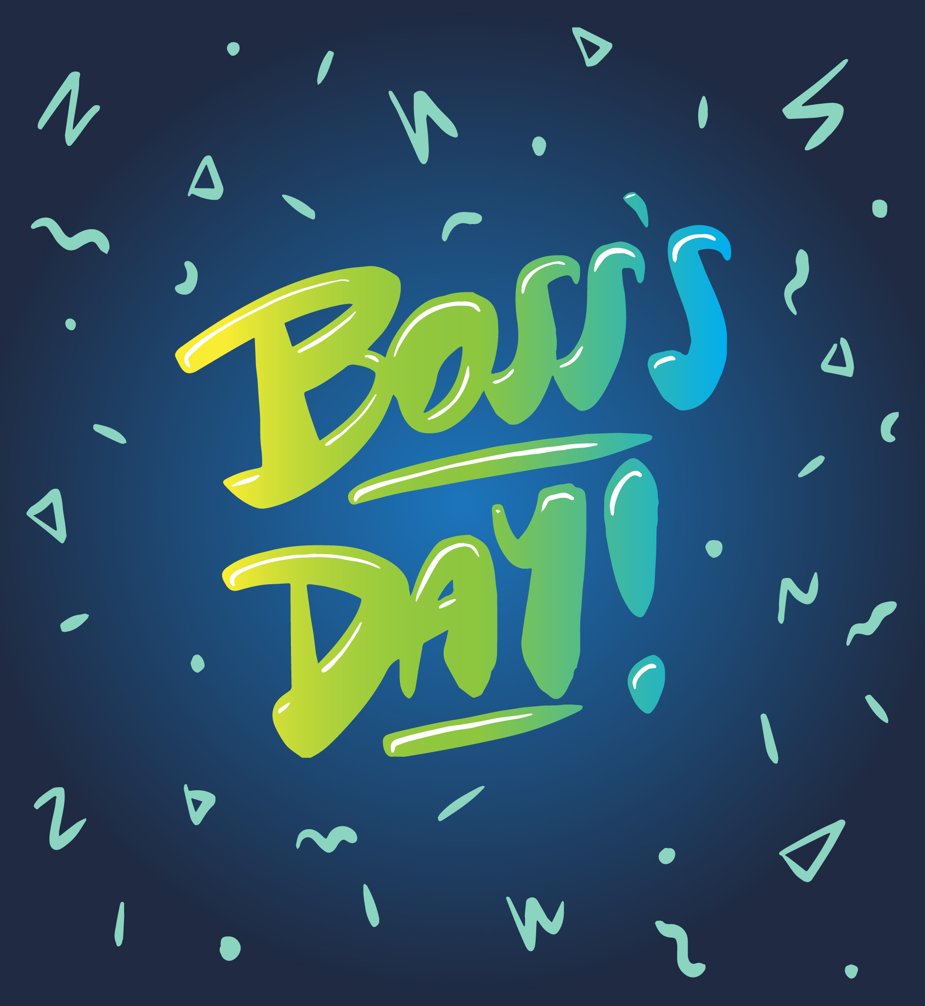 "Boss's Day!" written in bold, illustrative text.