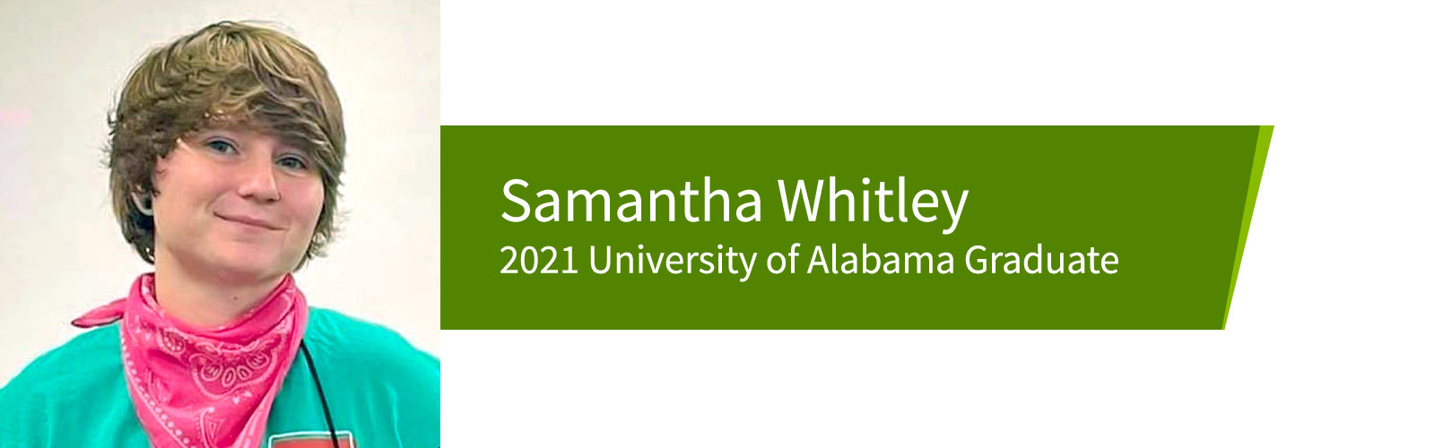 Samantha Whitley, 2021 University of Alabama Graduate.