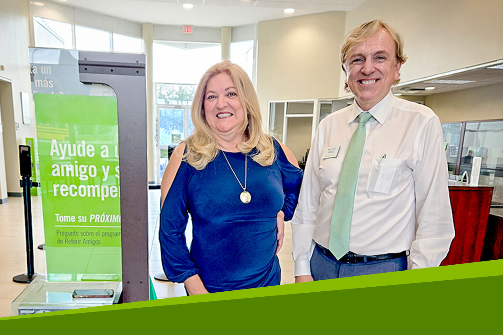 Gilda DeLaCalle and Manuel Vidal inside a Regions Branch