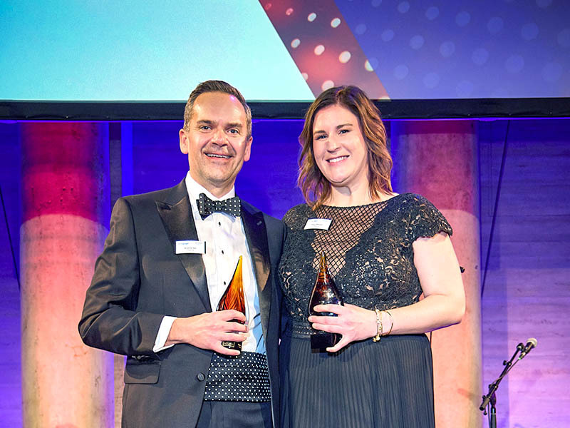 Andrew and Mary with awards.
