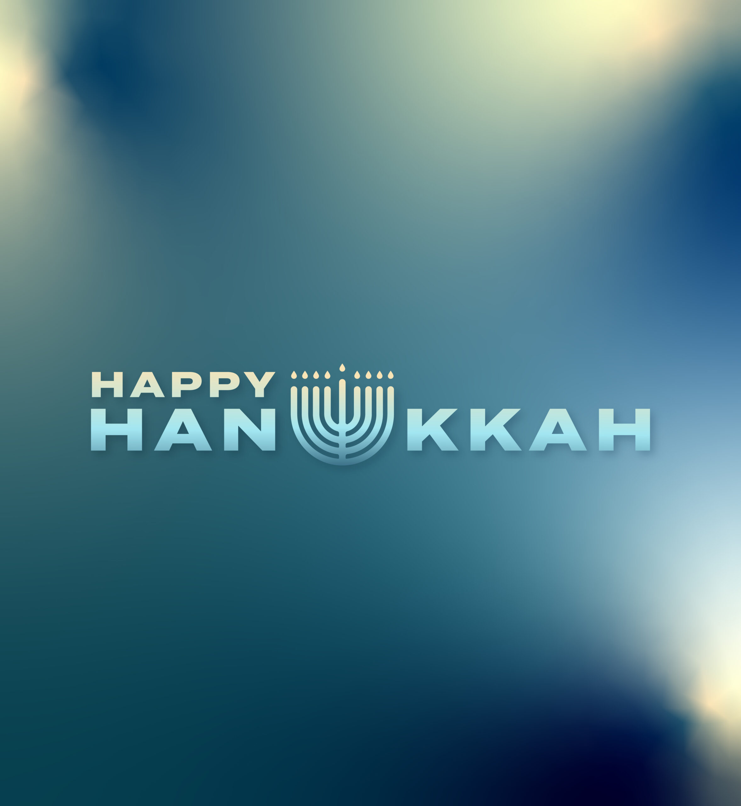 Happy Hanukkah (the "U" in Hanukkah is a menorah).