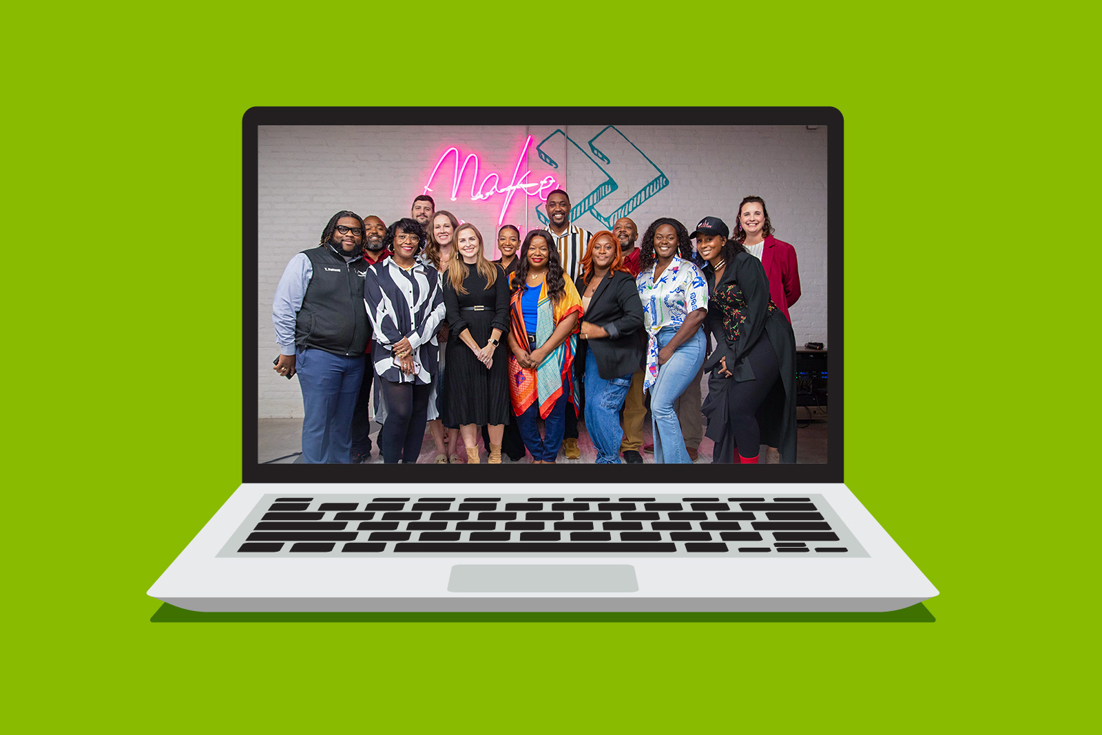TechAcademy graduates on a computer screen.