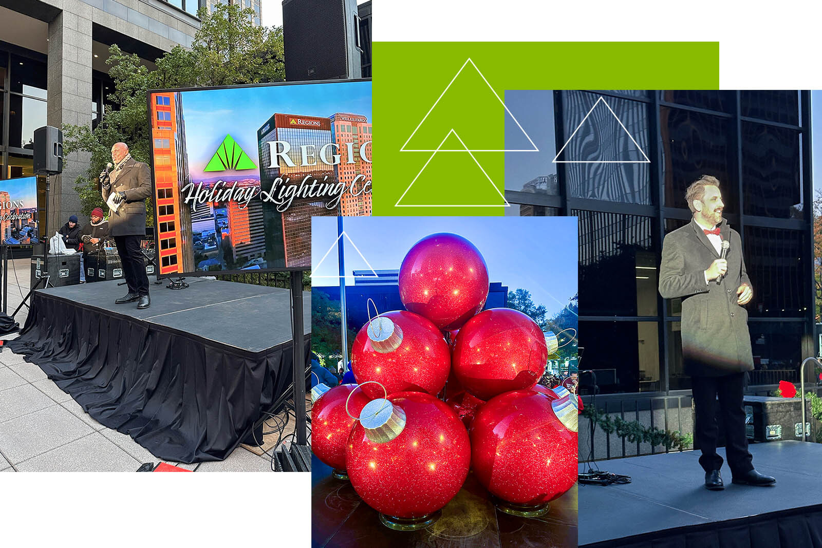 Regions Center holiday lighting ceremony.